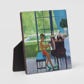 プールサイドピアノ練習 フォトプラーク (正面)