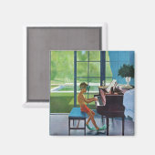 プールサイドピアノ練習 マグネット (正面/裏面)