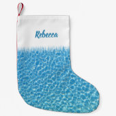 プールサイド・ブルー・ウォーターのクリスマスバイザプール スモールクリスマスストッキング (正面)