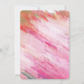 プールサマーホリデーティール（緑がかった色）ピンクウォーターカラー（ばちゃばちゃ）跳ねる 招待状 (裏面)