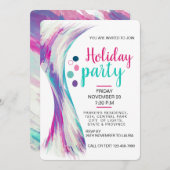 プールサマーホリデーティール（緑がかった色）ブルーウォーター色（ばちゃばちゃ）跳ねる 招待状 (正面/裏面)