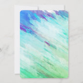 プールサマーホリデーティール(緑がかった色)ブルーウォーター色(ばちゃばちゃ)跳ねる 招待状 (裏面)