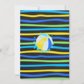 プールサマー誕生日バッシュブルーグリーンイエローパーティー 招待状 (裏面)