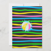 プールサマー誕生日バッシュ子供ピンクパーティー 招待状 (裏面)