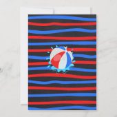 プールサマー誕生日バッシュ赤白青パーティー 招待状 (裏面)