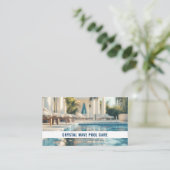 プールサービスの名刺(写真カスタム付き) 名刺 (スタンド正面)