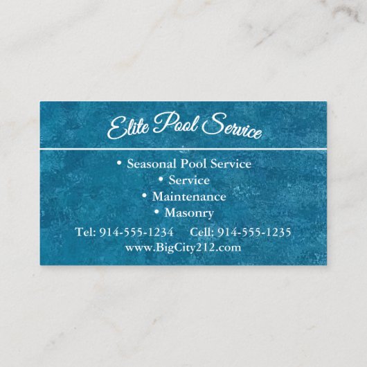 プールサービスカスタマイズ可能な名刺 名刺 (裏面)