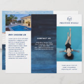 プールサービス事業海軍ブルー三折パンフレット (正面/裏面)