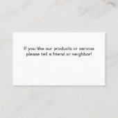 プールサービス名刺 名刺 (裏面)