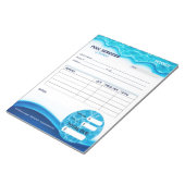 プールサービス請求書フォーム ノートパッド (アングル)
