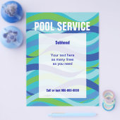 プールサービス（カスタムテキスト付き） チラシ (シングル)