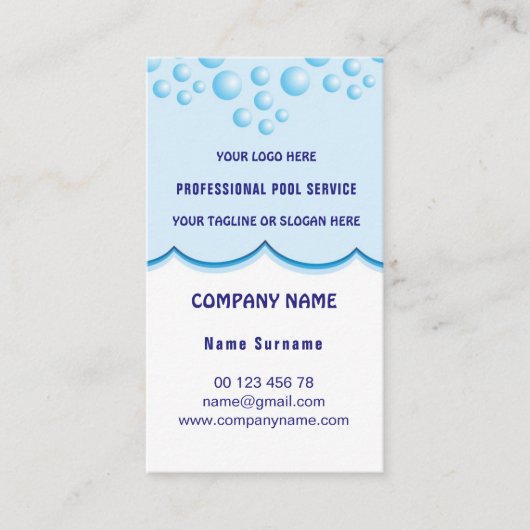 プールサービス 名刺 (正面)