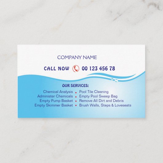 プールサービス 名刺 (裏面)