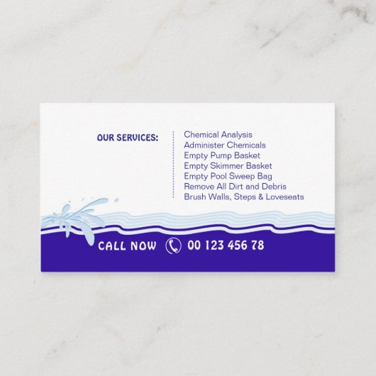 プールサービス 名刺 (裏面)