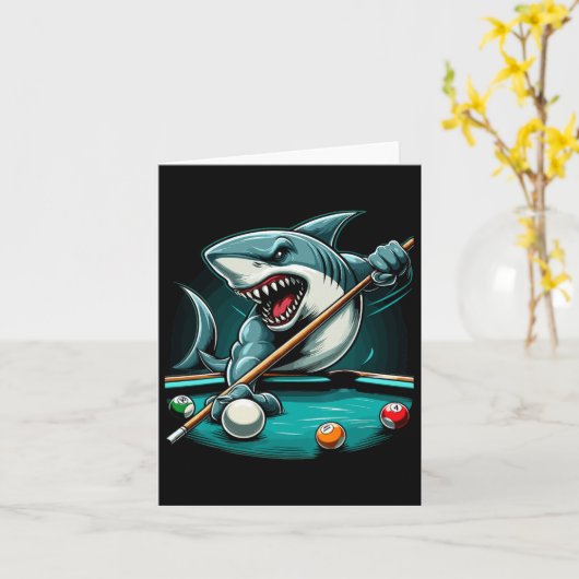 プールシャークおもしろいプール選手ビリヤード8- カード (黄色い花)