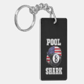 プールシャークジャージカッコいいギフトトップバービリヤード キーホルダー (正面左)