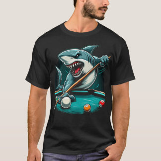 プールシャーク 面白いビリヤードプレーヤー ビリヤード エイトボール Tシャツ