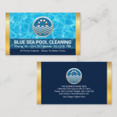 プールスタイリッシュウォーター金ゴールドストライプ 名刺 (正面/裏面)