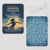 プールスタイリッシュパーティー誕生日配布資料チケット 名刺 (正面/裏面)