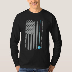 プールスティックビリヤード8ボールアメリカ国旗 Tシャツ