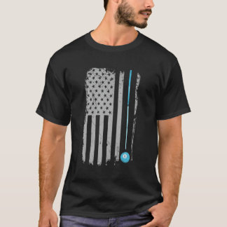 プールスティックビリヤード8ボールヴィンテージアメリカF Tシャツ