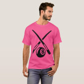 プールスティック8ボールビリヤード Tシャツ (正面フル)