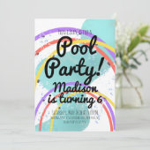プールスプラッシュパッドパーク誕生日パーティー 招待状 (スタンド正面)
