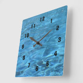 プールタイムウォールクロック スクエア壁時計 (傾斜)