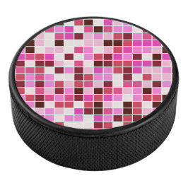 プールタイル、ピンクのモザイクタイル、幾何学的パターン アイスホッケーパック