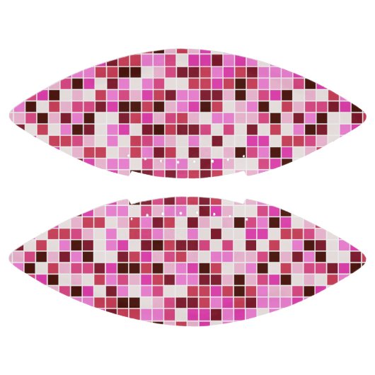 プールタイル、ピンクのモザイクタイル、幾何学的パターン アメリカンフットボール (パネル)