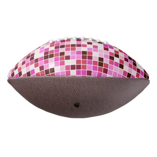 プールタイル、ピンクのモザイクタイル、幾何学的パターン アメリカンフットボール (回転270)