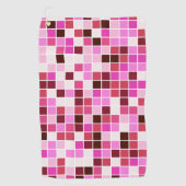 プールタイル、ピンクのモザイクタイル、幾何学的パターン ゴルフタオル (正面)