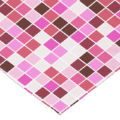 プールタイル、ピンクのモザイクタイル、幾何学的パターン ショートテーブルランナー (コーナー)