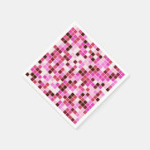 プールタイル、ピンクのモザイクタイル、幾何学的パターン スタンダードカクテルナプキン (角)