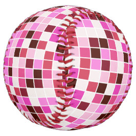 プールタイル、ピンクのモザイクタイル、幾何学的パターン ソフトボール