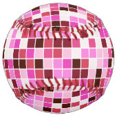 プールタイル、ピンクのモザイクタイル、幾何学的パターン ソフトボール (正面)