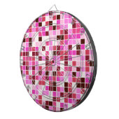 プールタイル、ピンクのモザイクタイル、幾何学的パターン ダーツボード (正面右)