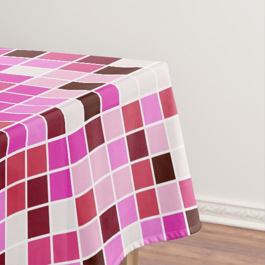 プールタイル、ピンクのモザイクタイル、幾何学的パターン テーブルクロス (インサイチュ)