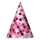 プールタイル、ピンクのモザイクタイル、幾何学的パターン パーティーハット (左)