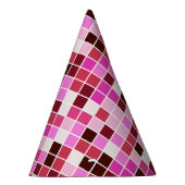 プールタイル、ピンクのモザイクタイル、幾何学的パターン パーティーハット (右)