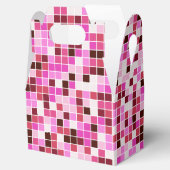 プールタイル、ピンクのモザイクタイル、幾何学的パターン フェイバーボックス (オープン)