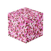 プールタイル、ピンクのモザイクタイル、幾何学的パターン フォトキューブ (裏面アングル)