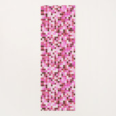 プールタイル、ピンクのモザイクタイル、幾何学的パターン ヨガマット (裏面)