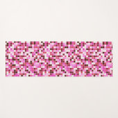 プールタイル、ピンクのモザイクタイル、幾何学的パターン ヨガマット (正面(横))