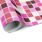 プールタイル、ピンクのモザイクタイル、幾何学的パターン ラッピングペーパー (ロールコーナー)