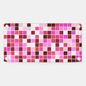 プールタイル、ピンクのモザイクタイル、幾何学的パターン 横断幕 (横)