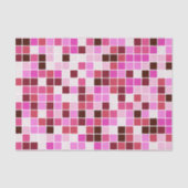 プールタイル、ピンクのモザイクタイル、幾何学的パターン 薄葉紙 (正面)