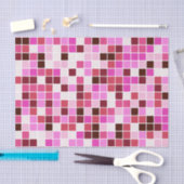 プールタイル、ピンクのモザイクタイル、幾何学的パターン 薄葉紙 (クラフト)