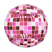 プールタイル、ピンクのモザイクタイル、幾何学的パターン 野球ボール (裏面)