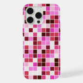 プールタイル、ピンクのモザイクタイル、幾何学的パターン iPhoneケース (裏面)